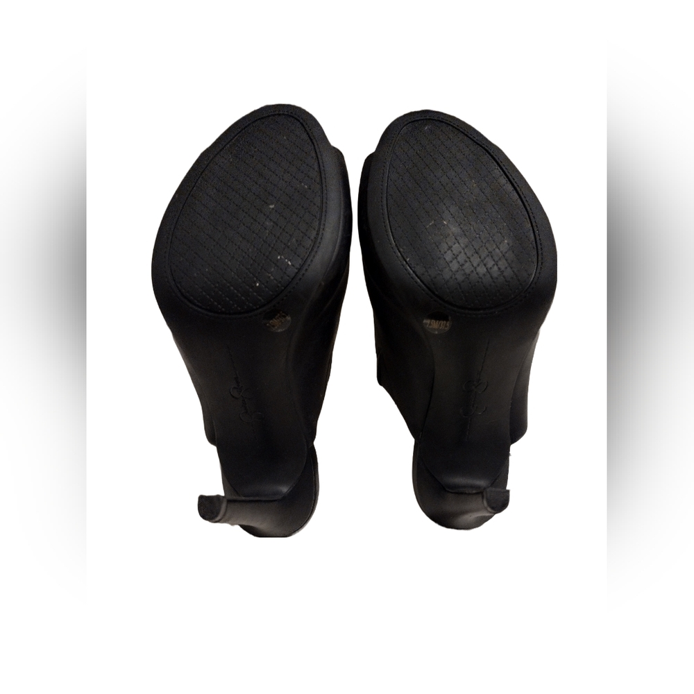 Jessica Simpson Rian Black Leather Slide Heel - Picture 7 of 7